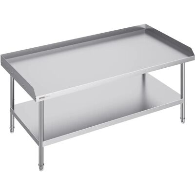 Table de Travail en Acier Inoxydable Vevor avec Protège-éclaboussures - Publicité Table de Travail en Acier Inoxydable Vevor avec Protège-éclaboussures - Publicité