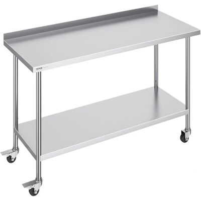Vevor Edelstahl Arbeitstisch - 24x60x40 Zoll, Höhenverstellbar, Mobil Vevor Edelstahl Arbeitstisch - 24x60x40 Zoll, Höhenverstellbar, Mobil