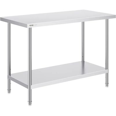Table de préparation en acier inoxydable Vevor - 24x48x34 - Poste de travail cuisine - Publicité Table de préparation en acier inoxydable Vevor - 24x48x34 - Poste de travail cuisine - Publicité