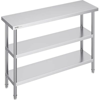 Succebuy Edelstahl Lebensmittelzubereitungstisch - 14x48x34 Zoll, Gewerbeküchentisch, mit 2 verstellbaren Regalen Succebuy Edelstahl Lebensmittelzubereitungstisch - 14x48x34 Zoll, Gewerbeküchentisch, mit 2 verstellbaren Regalen