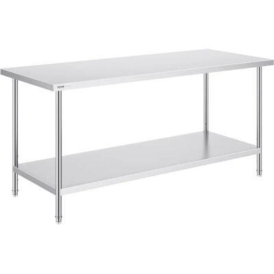 Vevor Rozsdamentes Acél Munkapad - Állítható Magasság, NSF, Kereskedelmi Vevor Rozsdamentes Acél Munkapad - Állítható Magasság, NSF, Kereskedelmi