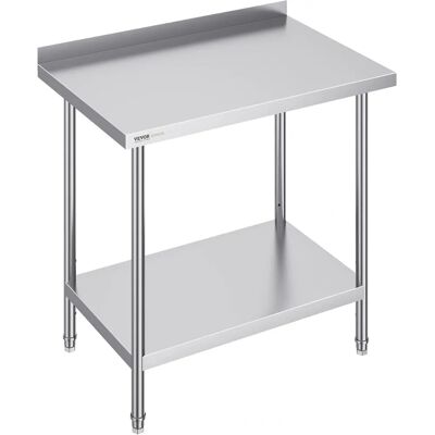 Table de Travail en Acier Inoxydable Vevor 61x91,4x91,4 cm - Table de Cuisine - Publicité Table de Travail en Acier Inoxydable Vevor 61x91,4x91,4 cm - Table de Cuisine - Publicité