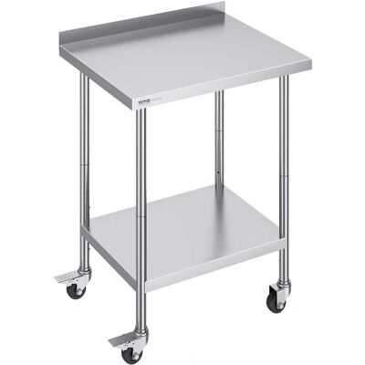 Table de Travail en Acier Inoxydable Vevor - Hauteur Réglable - Publicité Table de Travail en Acier Inoxydable Vevor - Hauteur Réglable - Publicité