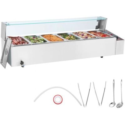 Podgrzewacz do jedzenia VEVOR - 6 x 5 kwart - 1197 x 406 x 382 mm - 1500 W Podgrzewacz do jedzenia VEVOR - 6 x 5 kwart - 1197 x 406 x 382 mm - 1500 W