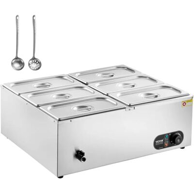 Vevor Chauffe-aliments électrique - 6x5 Qt, 691x626x260mm - Matériel commercial - Publicité Vevor Chauffe-aliments électrique - 6x5 Qt, 691x626x260mm - Matériel commercial - Publicité
