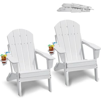 Vevor Fauteuils Adirondack en Plastique Blanc Pliables - Jardin, Mobilier d'Extérieur - Publicité Vevor Fauteuils Adirondack en Plastique Blanc Pliables - Jardin, Mobilier d'Extérieur - Publicité