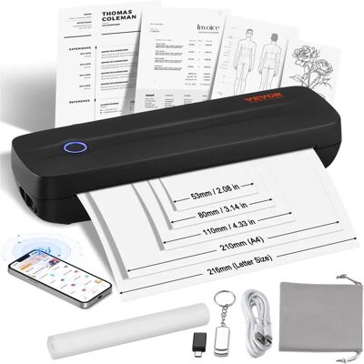 VEVOR 203DPI - Blanc - Imprimante thermique portable sans fil - Publicité VEVOR 203DPI - Blanc - Imprimante thermique portable sans fil - Publicité