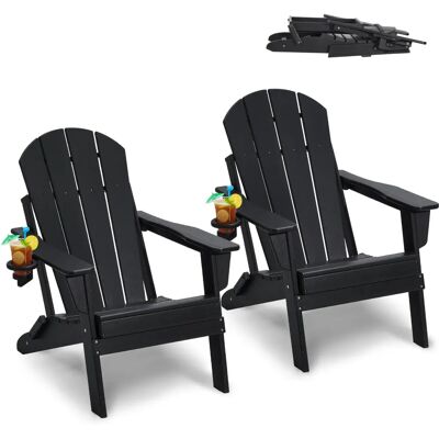 Vevor Chaise Adirondack en Plastique Pliable, Ensemble de 2 - Mobilier de Jardin - Publicité Vevor Chaise Adirondack en Plastique Pliable, Ensemble de 2 - Mobilier de Jardin - Publicité