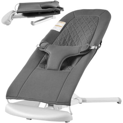 Vevor Baby Bouncer - 2 Reclining, 3-Point Harness - Portable - Dark Gray Vevor Baby Bouncer - 2 Reclining, 3-Point Harness - Portable - Dark Gray