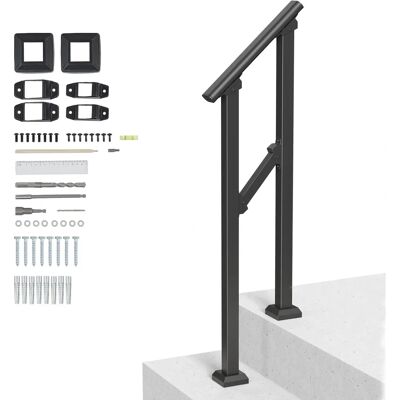 Vevor Handrails voor Buitentrap - Zwart Vierkant Buissysteem - Veiligheid voor Senioren Vevor Handrails voor Buitentrap - Zwart Vierkant Buissysteem - Veiligheid voor Senioren