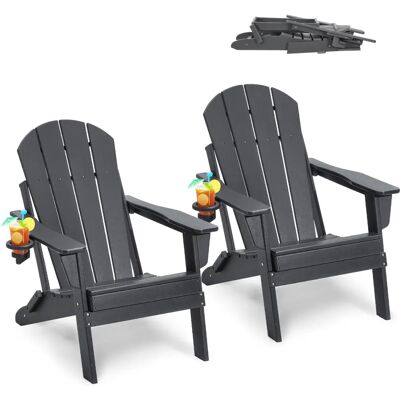 Vevor Chaise Adirondack en Plastique Pliable, Lot de 2 pour Jardin - Publicité Vevor Chaise Adirondack en Plastique Pliable, Lot de 2 pour Jardin - Publicité