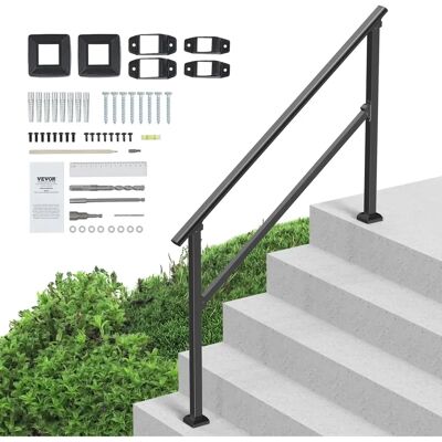 Vevor Rampes pour Escaliers Extérieurs - Supporte 4-5 Marches, Noir - Publicité Vevor Rampes pour Escaliers Extérieurs - Supporte 4-5 Marches, Noir - Publicité