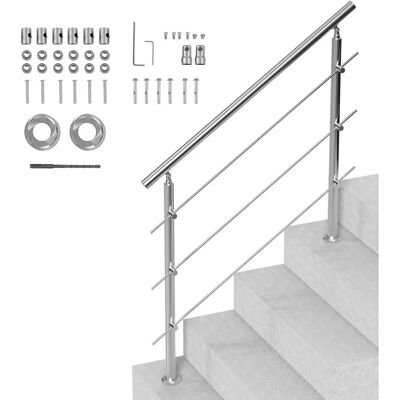 Corrimano in Acciaio Inox VEVOR 120cm 3 Travi Corrimano in Acciaio Inox VEVOR 120cm 3 Travi