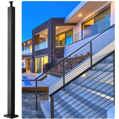 Post de Barandilla de Cable Vevor - Negro, 36" x 2" x 2" - Interior/Exterior Post de Barandilla de Cable Vevor - Negro, 36" x 2" x 2" - Interior/Exterior