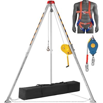 Kit de Trípode para Espacios Confinados VEVOR - 2600 lbs, Patas de 8', Cable de 98' Kit de Trípode para Espacios Confinados VEVOR - 2600 lbs, Patas de 8', Cable de 98'
