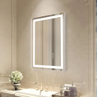 Miroir de salle de bain Vevor - LED, Anti-buée, 3 Couleurs, Fixation Murale - Publicité Miroir de salle de bain Vevor - LED, Anti-buée, 3 Couleurs, Fixation Murale - Publicité