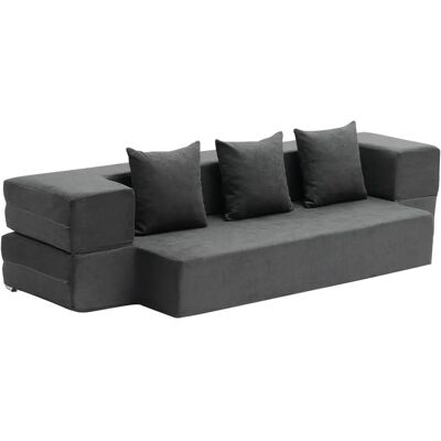 Vevor Schlafsofa Klappbar 3-in-1 Dunkelgrau - Schlafsofa Vevor Schlafsofa Klappbar 3-in-1 Dunkelgrau - Schlafsofa
