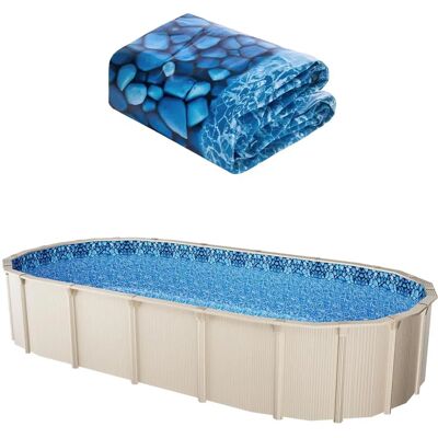 Vevor Revêtement de piscine ovale 12x24 ft - Vinyle durable - Publicité Vevor Revêtement de piscine ovale 12x24 ft - Vinyle durable - Publicité