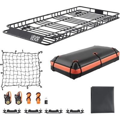Succebuy Dachgepäckträgerkorb - 84x39x4,1 Zoll, Ladetasche, Netz, Riemen - Dachträger Zubehör Succebuy Dachgepäckträgerkorb - 84x39x4,1 Zoll, Ladetasche, Netz, Riemen - Dachträger Zubehör
