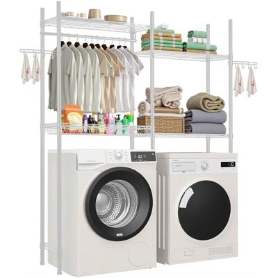 Vevor Étagère Blanche à 4 Niveaux pour Lave-Linge Sèche-Linge - Publicité Vevor Étagère Blanche à 4 Niveaux pour Lave-Linge Sèche-Linge - Publicité