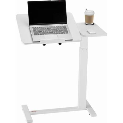 Succebuy Überbett-Tisch - Höhenverstellbarer Roll-Laptop-Tisch - Weiß Succebuy Überbett-Tisch - Höhenverstellbarer Roll-Laptop-Tisch - Weiß
