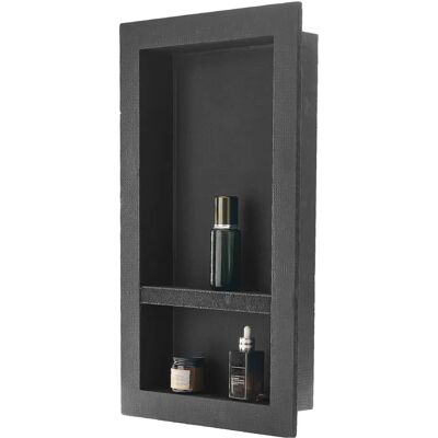 Succebuy Nicchia Doccia Nera - 16x28x4 pollici Incassata a Parete - Organizzatore Moderno per Sapone e Shampoo Succebuy Nicchia Doccia Nera - 16x28x4 pollici Incassata a Parete - Organizzatore Moderno per Sapone e Shampoo