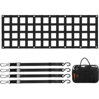 Vevor Truck Tailgate Net - 1525 x 470 mm, 4 Straps Vevor Truck Tailgate Net - 1525 x 470 mm, 4 Straps