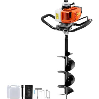 Vevor Pfostenlochbagger - Benzinbetrieben - 63CC, 2400W, Orange+Schwarz - Schwerlast Bodenbohrgerät Vevor Pfostenlochbagger - Benzinbetrieben - 63CC, 2400W, Orange+Schwarz - Schwerlast Bodenbohrgerät