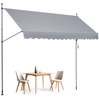 Vevor Gray Retractable Patio Awning 400x120cm - Awnings Vevor Gray Retractable Patio Awning 400x120cm - Awnings