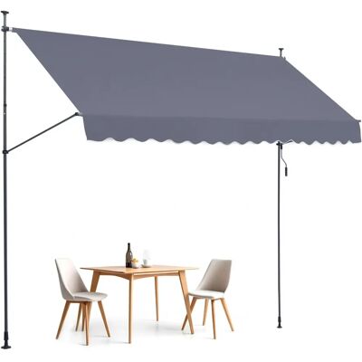Vevor Gray Retractable Patio Awning 400x120cm - Awnings Vevor Gray Retractable Patio Awning 400x120cm - Awnings