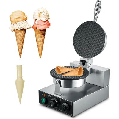 Vevor Elektrische Eiswaffelmaschine - Gewerbliches Waffeltütengerät - Edelstahl Vevor Elektrische Eiswaffelmaschine - Gewerbliches Waffeltütengerät - Edelstahl
