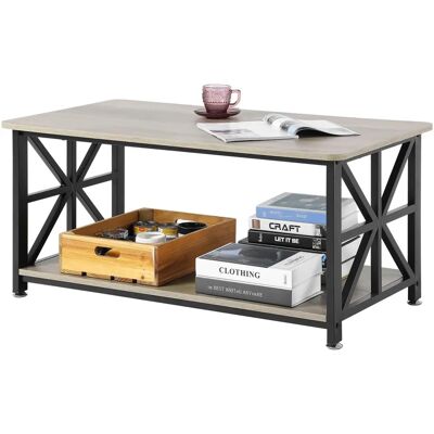 Vevor Farmhouse Coffee Table with Open Storage - 40" Rectangular Vevor Farmhouse Coffee Table with Open Storage - 40" Rectangular