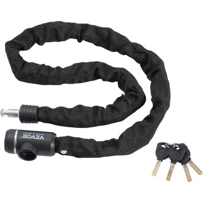 Cadenas de vélo VEVOR - 10 mm, Noir, 3 clés - Cadenas de sécurité - Publicité Cadenas de vélo VEVOR - 10 mm, Noir, 3 clés - Cadenas de sécurité - Publicité
