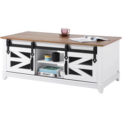 Vevor Modell 1210 Mm - Bauernhaus Couchtisch 2-stufig Rechteckig mit Schiebetüren Vevor Modell 1210 Mm - Bauernhaus Couchtisch 2-stufig Rechteckig mit Schiebetüren