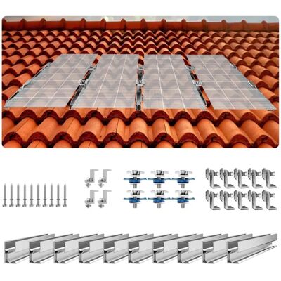 Vevor Solarmodul-Montagehalterungen - Verstellbare Dachmontage - 10 Schienen, Klemmen Vevor Solarmodul-Montagehalterungen - Verstellbare Dachmontage - 10 Schienen, Klemmen