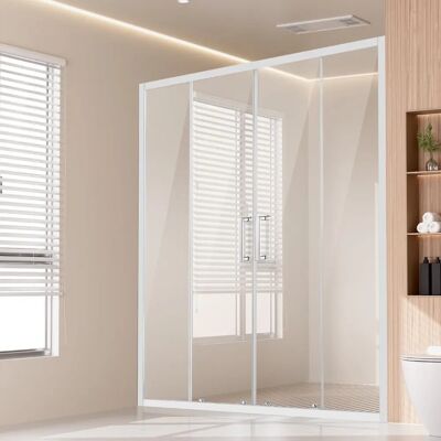 VEVOR Chrome Semi-Frameless Double Sliding Shower Door VEVOR Chrome Semi-Frameless Double Sliding Shower Door