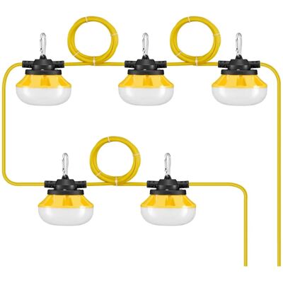 Guirlandes lumineuses de construction Vevor - 50FT, 50W, 5000LM, Étanche, 5 pièces - Publicité Guirlandes lumineuses de construction Vevor - 50FT, 50W, 5000LM, Étanche, 5 pièces - Publicité