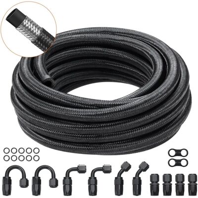 Vevor Kit de Tuyau de Carburant - 8AN, 20 pi, Tressé en Nylon et Acier - Publicité Vevor Kit de Tuyau de Carburant - 8AN, 20 pi, Tressé en Nylon et Acier - Publicité