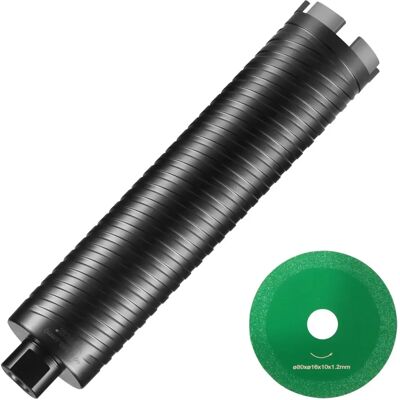 Broca de núcleo VEVOR - 2,5" Húmedo/Seco Diamante - 9.5" Profundidad Broca de núcleo VEVOR - 2,5" Húmedo/Seco Diamante - 9.5" Profundidad