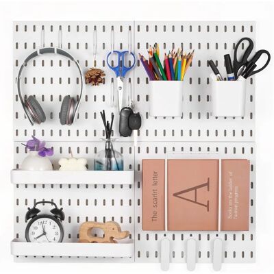 Vevor Weiß Pegboard-Kit - 11x11 - Wandorganisator mit Zubehör Vevor Weiß Pegboard-Kit - 11x11 - Wandorganisator mit Zubehör