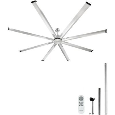 Vevor ventilador de techo reversible de aluminio 244 cm - Perfil bajo, control remoto de 6 velocidades Vevor ventilador de techo reversible de aluminio 244 cm - Perfil bajo, control remoto de 6 velocidades