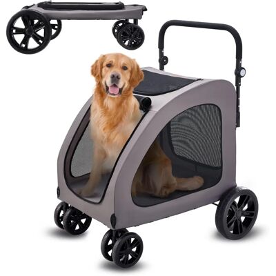 Vevor Haustier-Kinderwagen - 4-Rad-Hundewagen mit Bremsen - Atmungsaktive Meshfenster - Höhenverstellbar Vevor Haustier-Kinderwagen - 4-Rad-Hundewagen mit Bremsen - Atmungsaktive Meshfenster - Höhenverstellbar