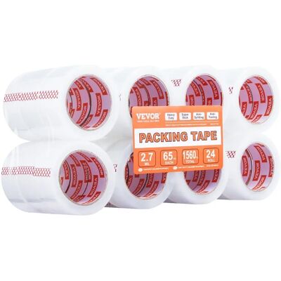 Vevor Transparent Packing Tape - 24 Rolls - 47.8mm x 59.44m - Heavy Duty Vevor Transparent Packing Tape - 24 Rolls - 47.8mm x 59.44m - Heavy Duty
