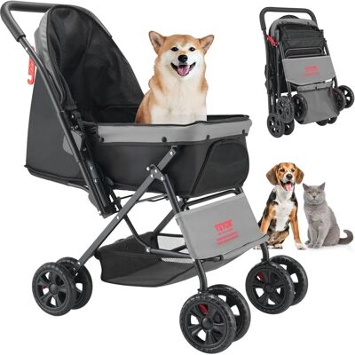 Succebuy Haustier-Kinderwagen - Reversibler Griff, Mesh-Fenster, 20 kg Kapazität Succebuy Haustier-Kinderwagen - Reversibler Griff, Mesh-Fenster, 20 kg Kapazität