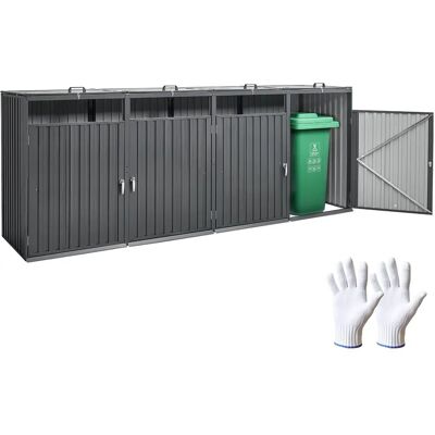 Vevor Schowek na odpady - Galwanizowana stal - 4 x 240 L Vevor Schowek na odpady - Galwanizowana stal - 4 x 240 L