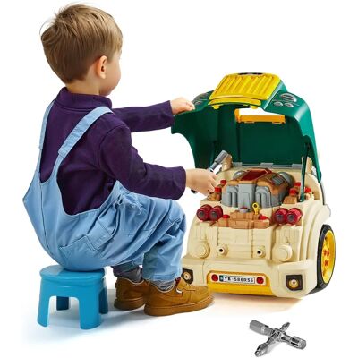 Succebuy Grünes Motorspielzeug - 60 Stück Kinder Mechanik Auto Reparaturset Succebuy Grünes Motorspielzeug - 60 Stück Kinder Mechanik Auto Reparaturset