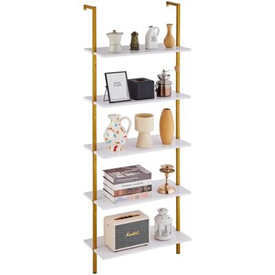 Étagère VEVOR 5 Niveaux Tube Carré Blanc Or - Solution de rangement - Publicité Étagère VEVOR 5 Niveaux Tube Carré Blanc Or - Solution de rangement - Publicité