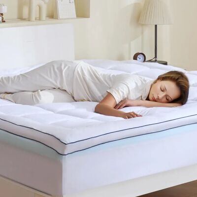 Vevor King Size Memory Foam Matras Topper - Drukontlasting & Wasbaar Vevor King Size Memory Foam Matras Topper - Drukontlasting & Wasbaar