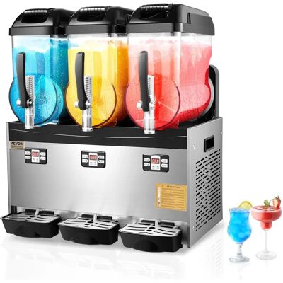 Vevor Machine commerciale à granita - 12Lx3 Réservoirs triples pour boissons glacées - Margarita en acier inoxydable - Publicité Vevor Machine commerciale à granita - 12Lx3 Réservoirs triples pour boissons glacées - Margarita en acier inoxydable - Publicité