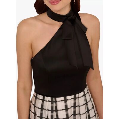 Adrianna Papell - Plaid Combo Maxi Dress - Black/Ivory - Dress Adrianna Papell - Plaid Combo Maxi Dress - Black/Ivory - Dress